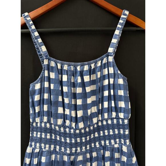 Cleobella Blue/White Checked Sundress Sz Small - Picture 2 of 4